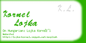 kornel lojka business card